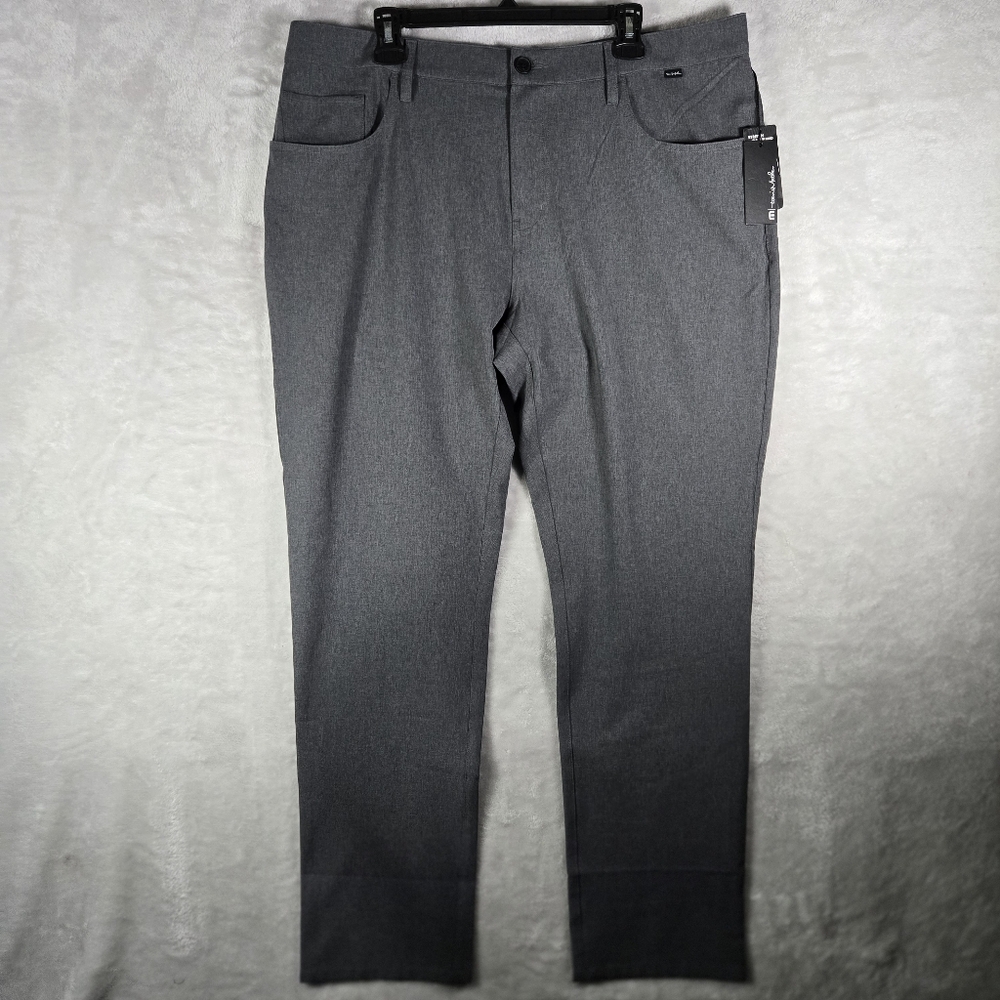 Travis Mathew Pants Men 38 Grey Open To Close Performance Chino 32" Inseam NWT